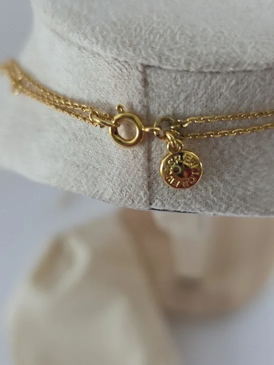 J.CREW Double Chain Gold And Pearl Necklace - Picture 3 of 5